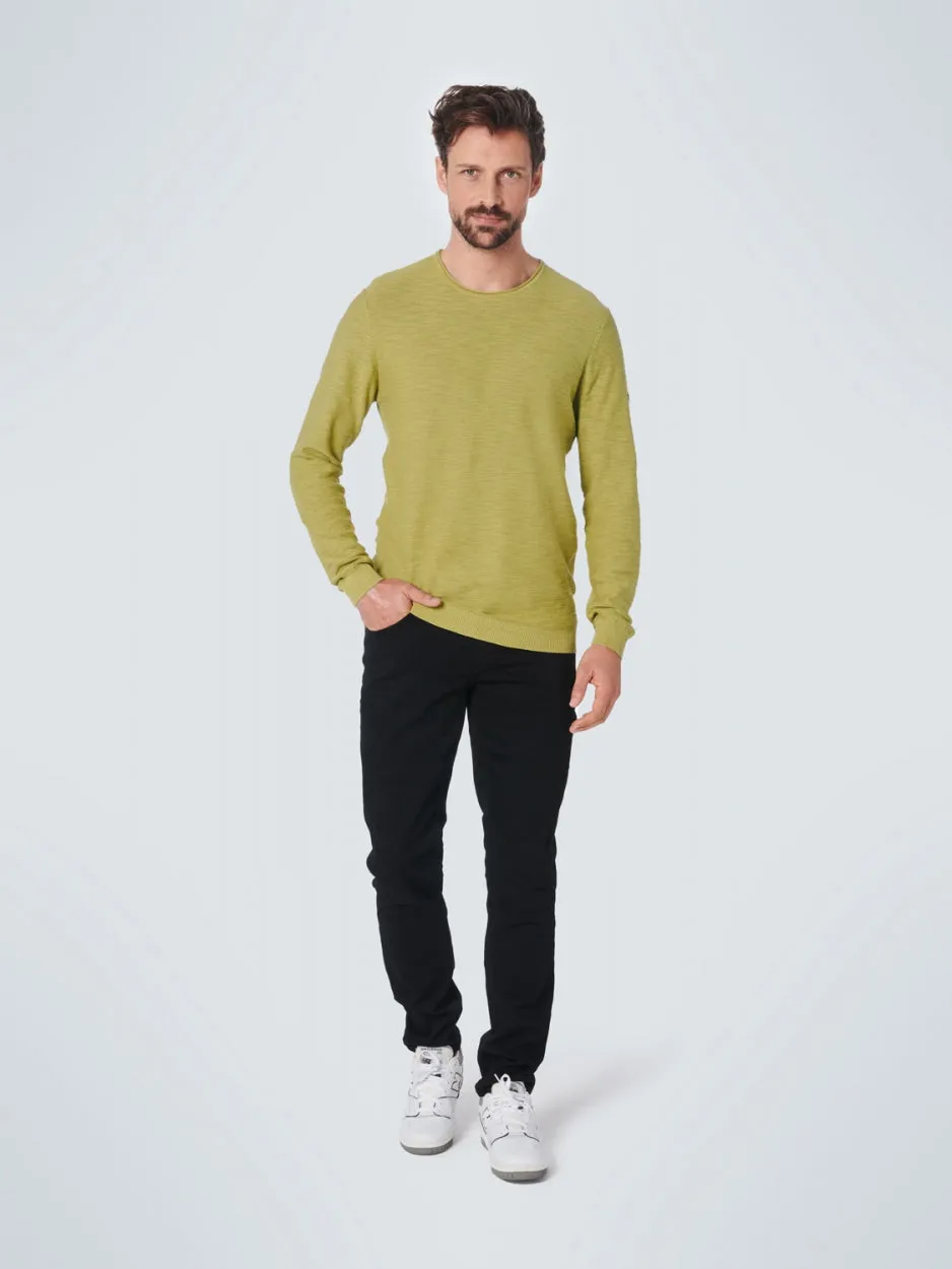Pullover Crewneck Relief Garment Dyed   Stone Washed | Light Green