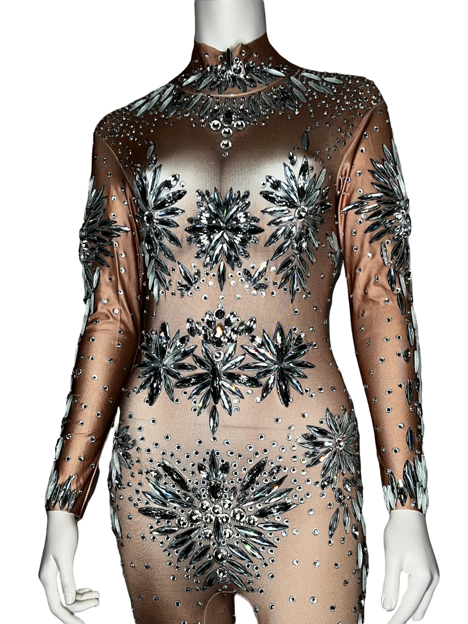 "Precision Cut Swarovski Crystal Bodysuit"