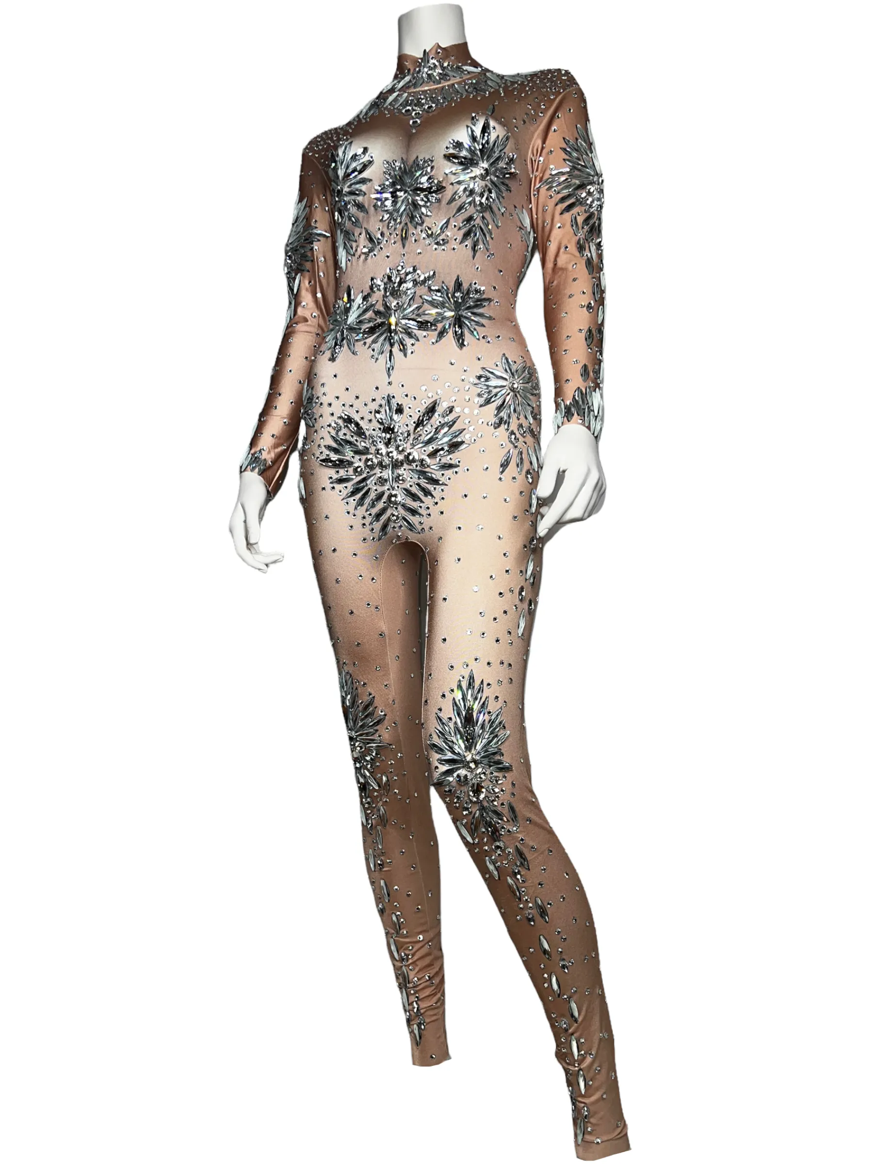 "Precision Cut Swarovski Crystal Bodysuit"