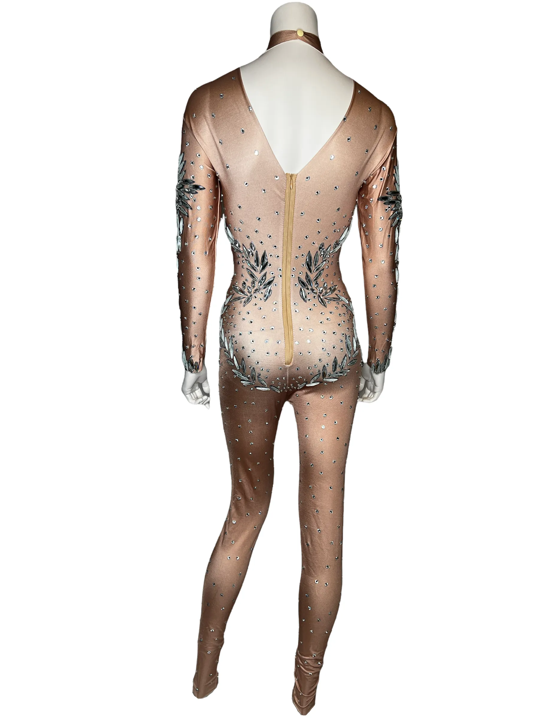 "Precision Cut Swarovski Crystal Bodysuit"