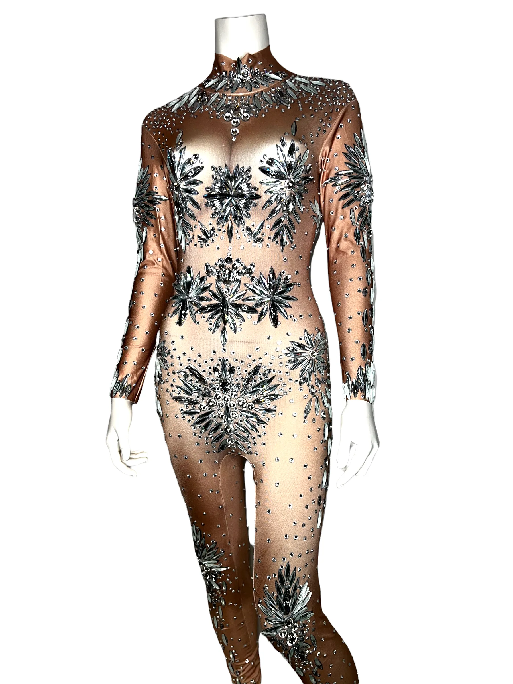 "Precision Cut Swarovski Crystal Bodysuit"