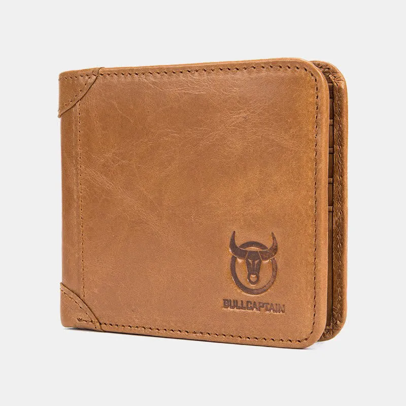 RFID Trifold Genuine Leather Large Capacity Wallet