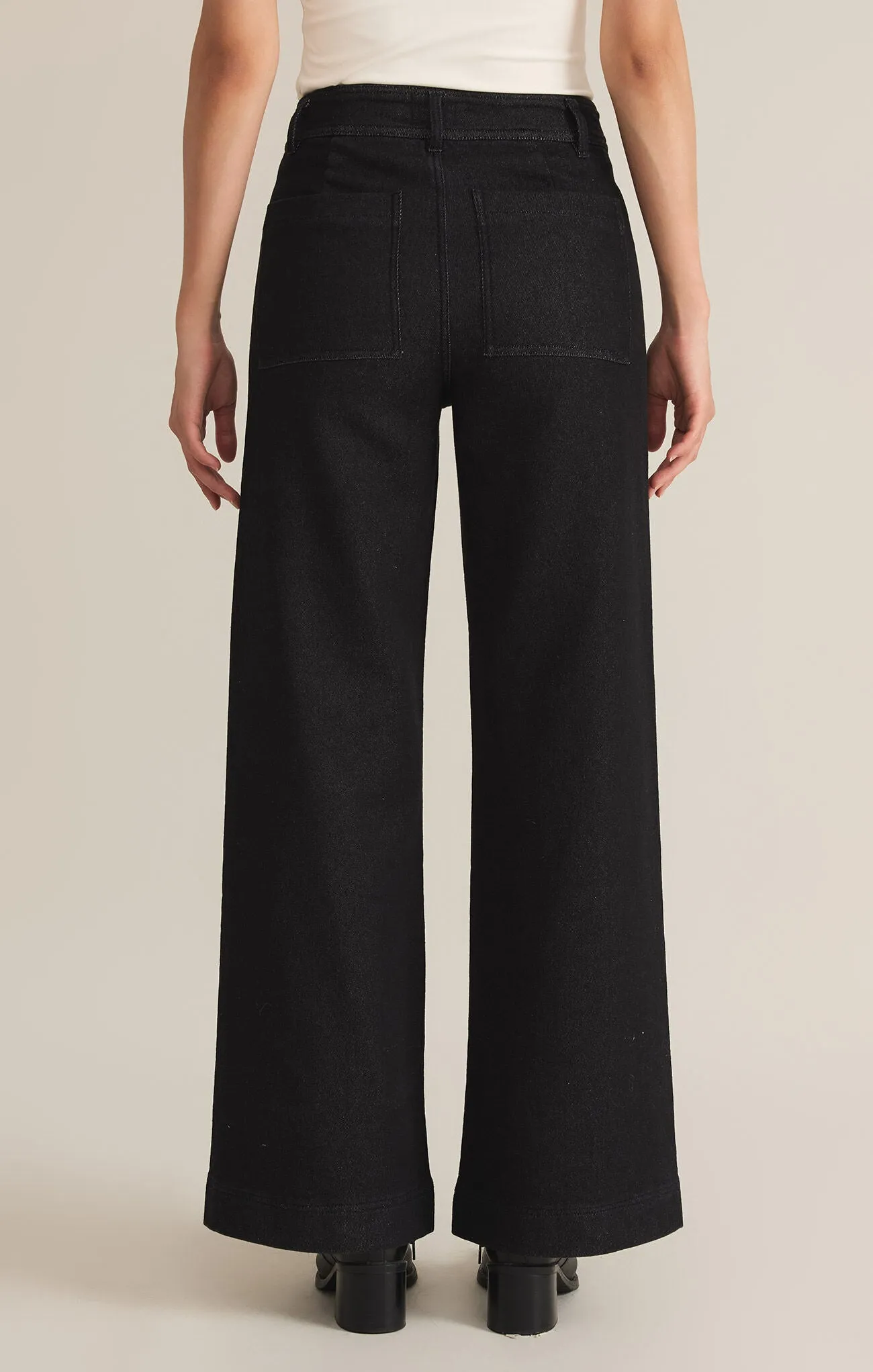 Rilynn Wide Leg Denim Trouser