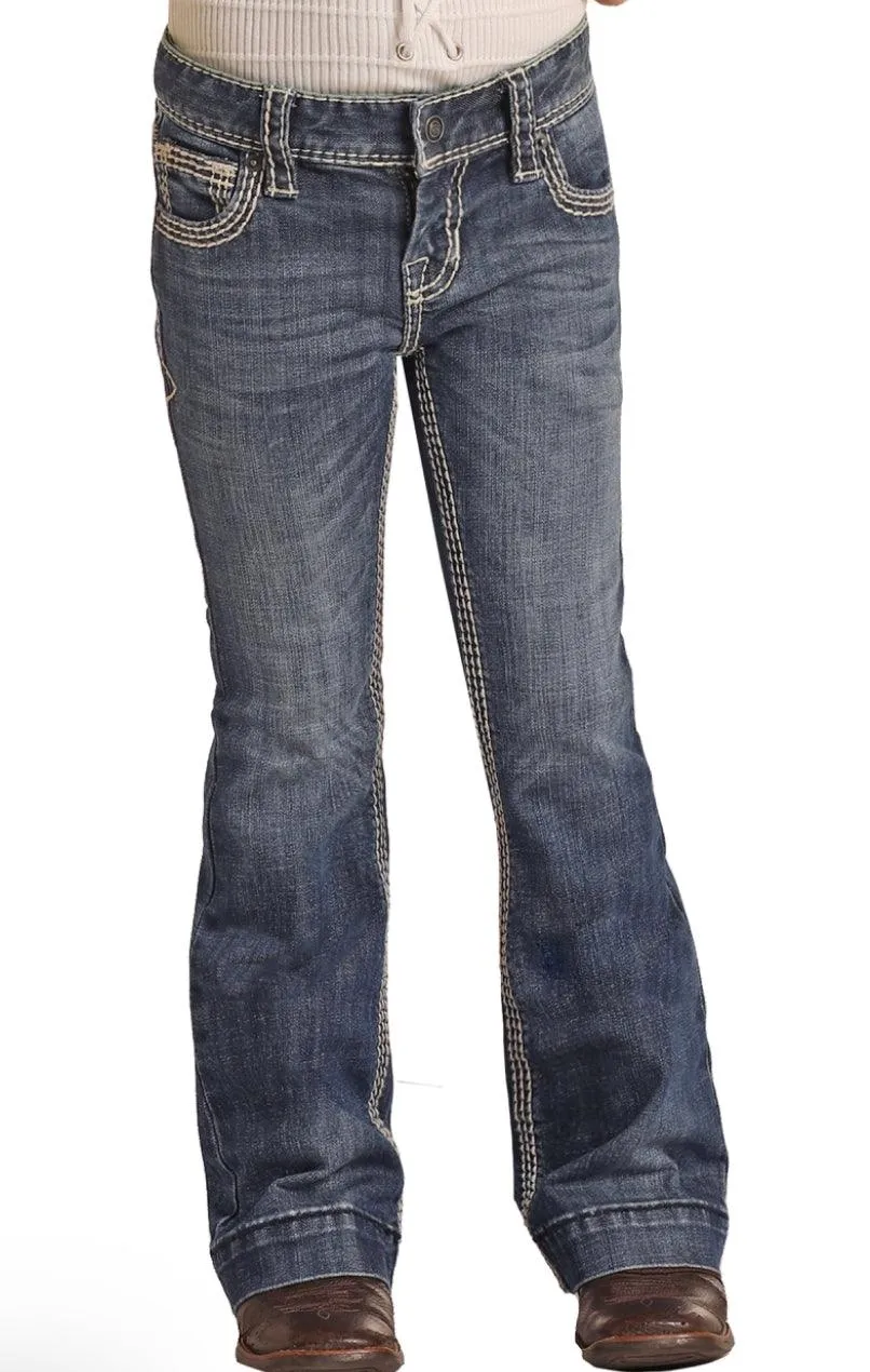 Rock & Roll Cowgirl Girl's Stretch Trouser Jeans G5F9516