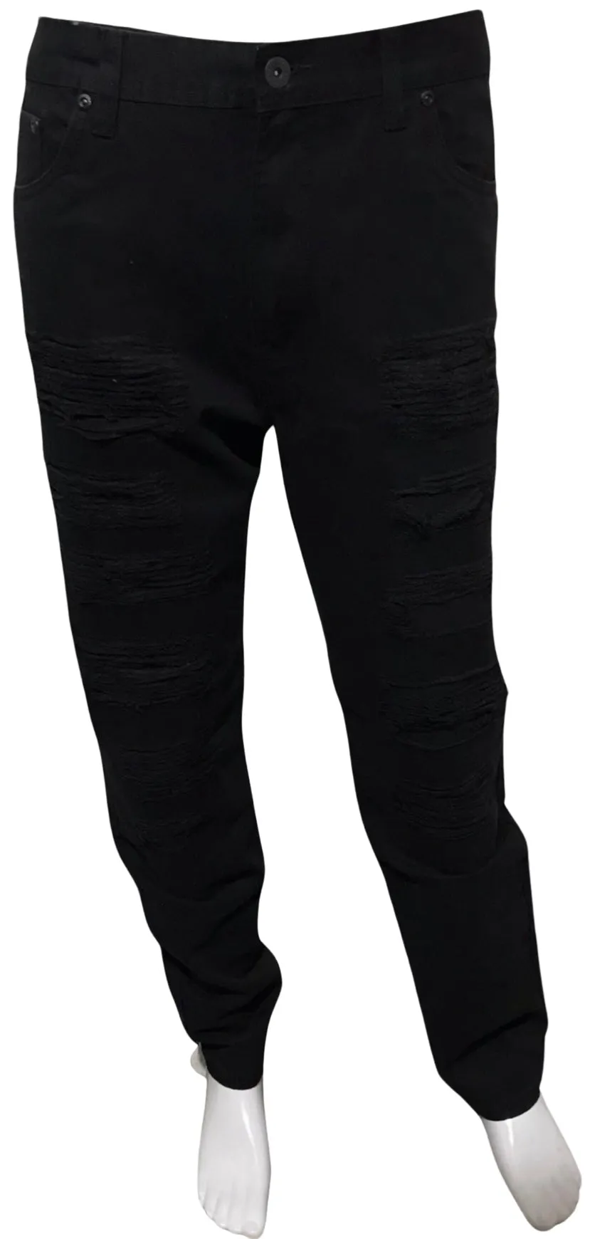 ^SOUTHPOLE^ (BLACK) RIPPED DENIM FOR MEN (38'' x 32'')