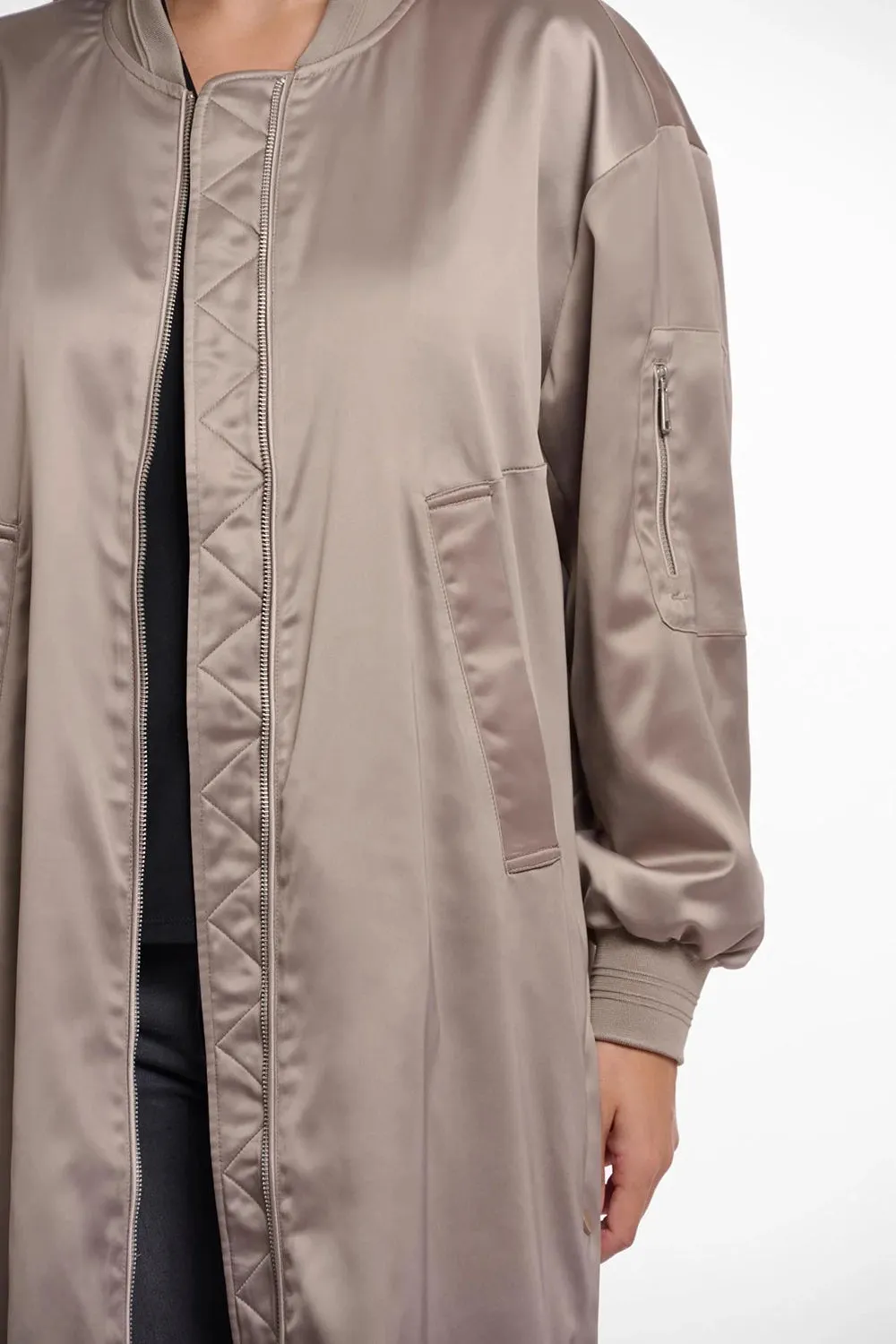 Suki Long Bomber Jacket