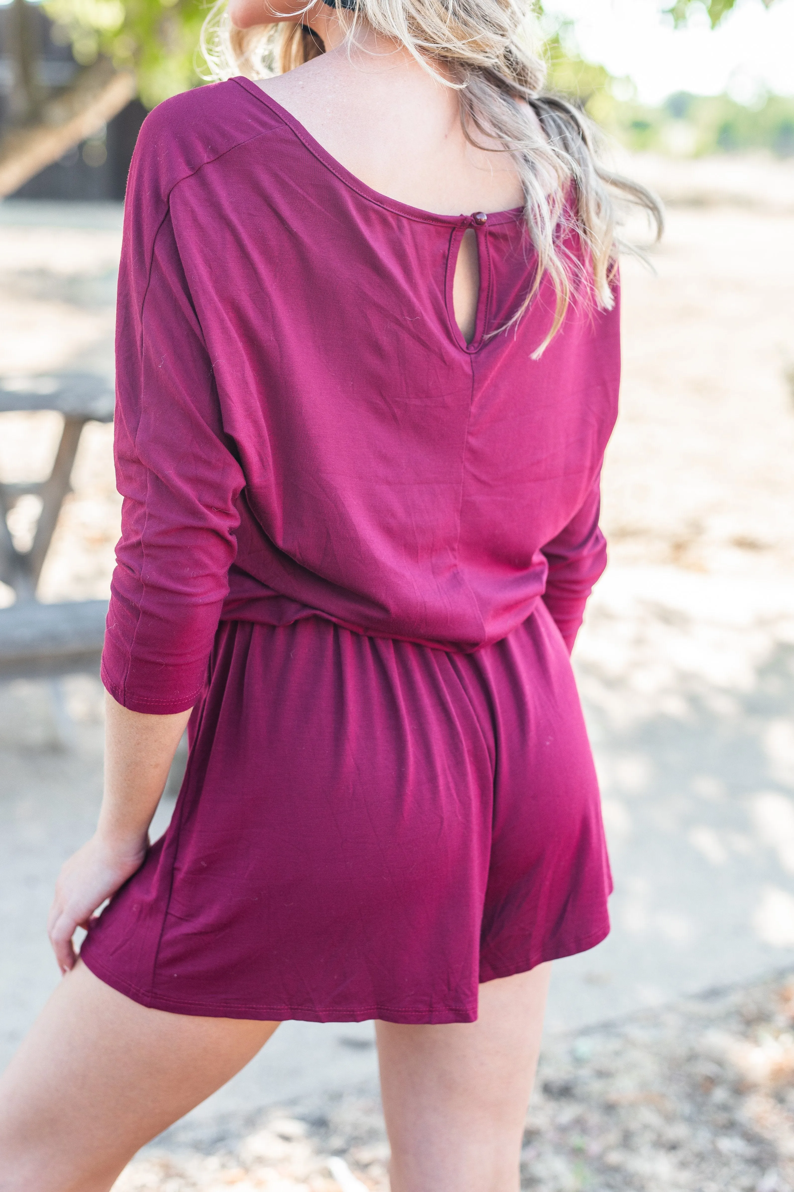 The Poolside Burgundy Red Romper