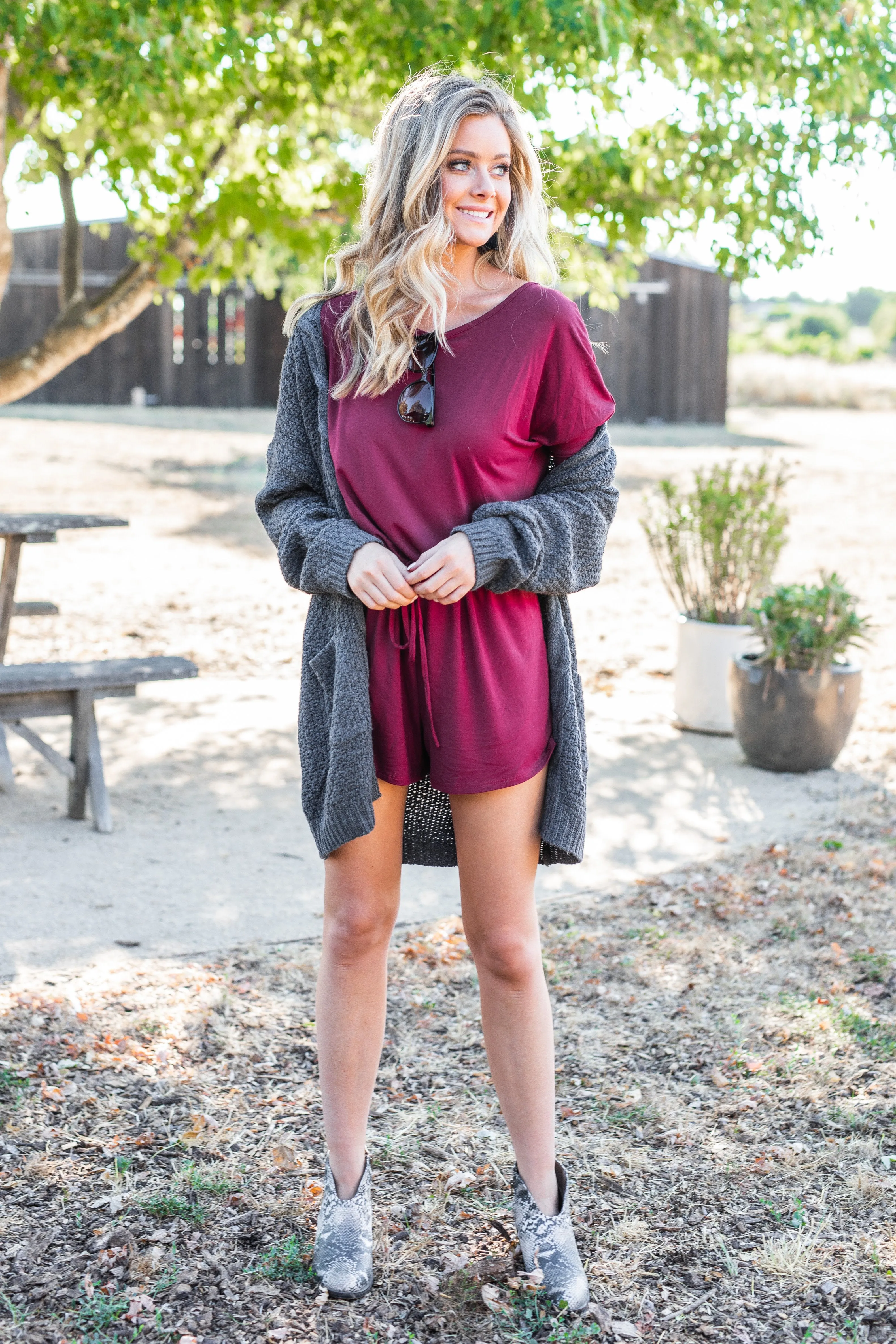 The Poolside Burgundy Red Romper