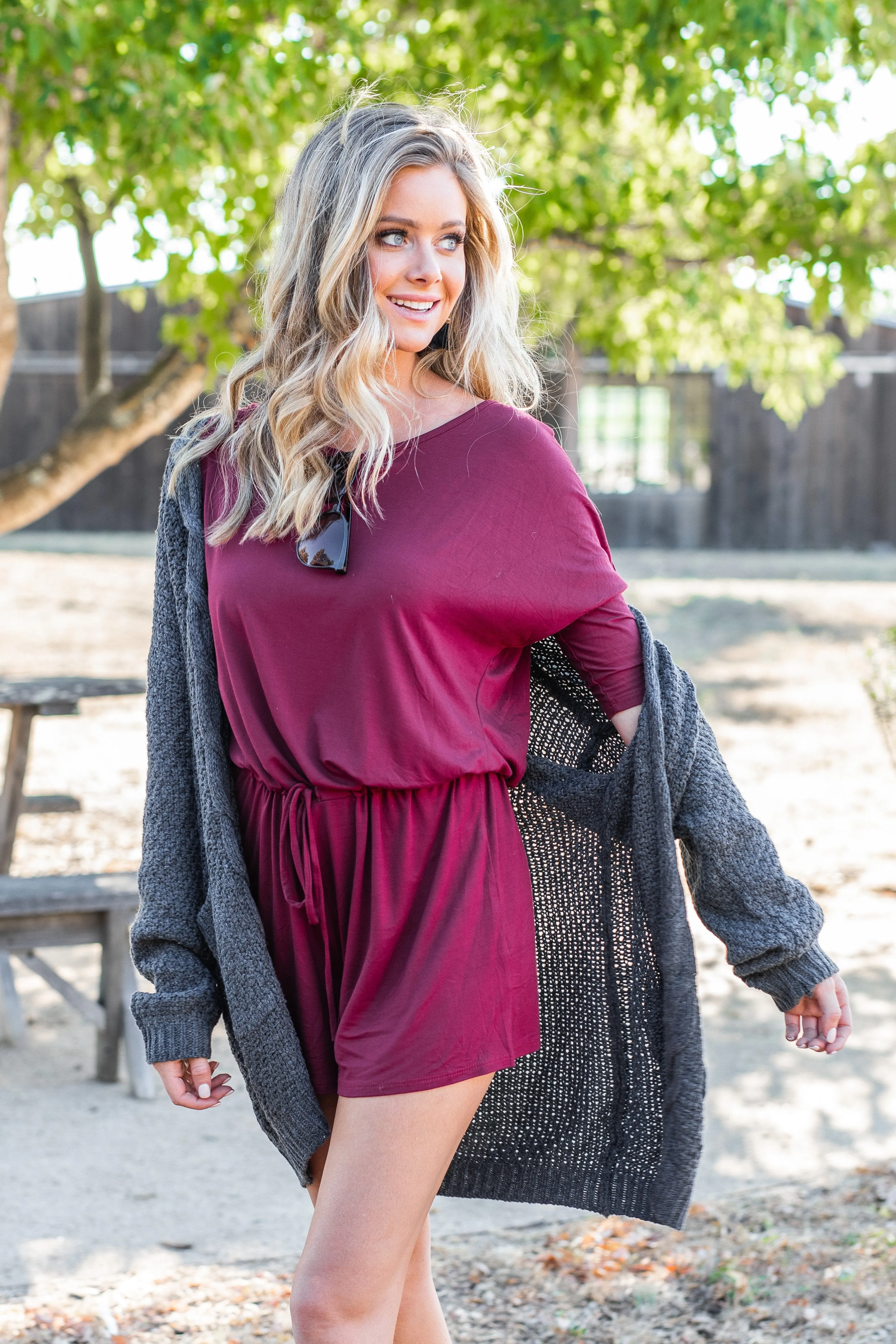 The Poolside Burgundy Red Romper