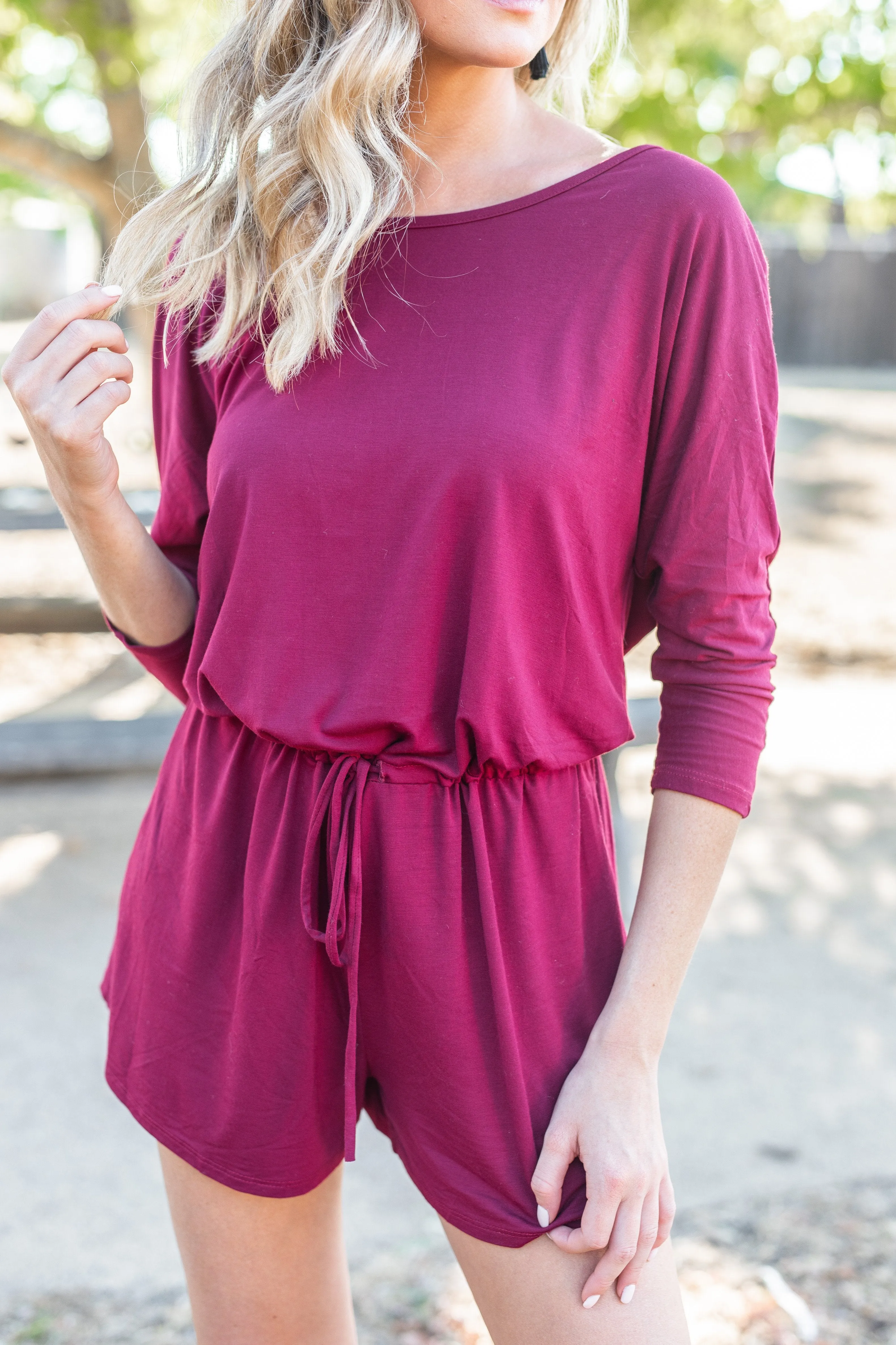 The Poolside Burgundy Red Romper