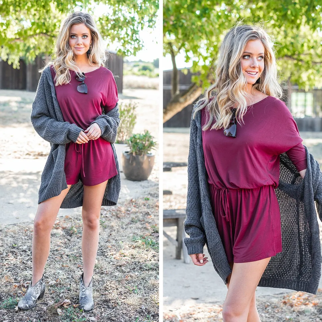 The Poolside Burgundy Red Romper