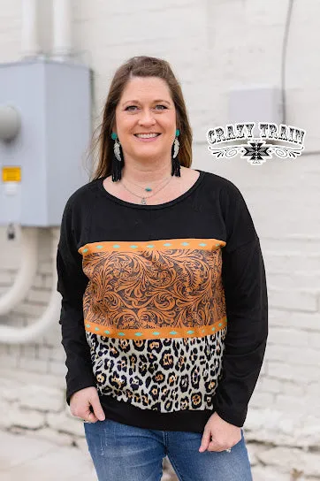 Tooled Leopard Women's Pullover