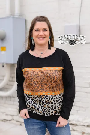 Tooled Leopard Women's Pullover
