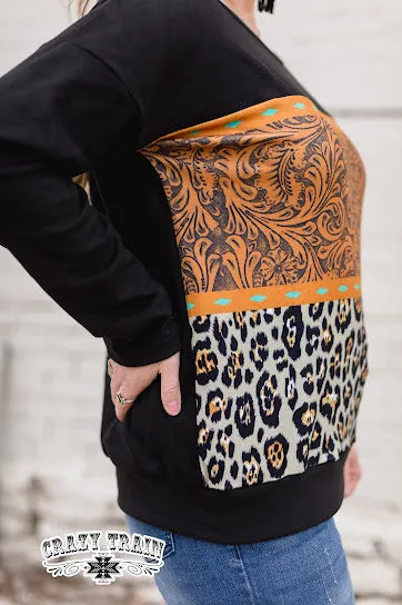 Tooled Leopard Women's Pullover