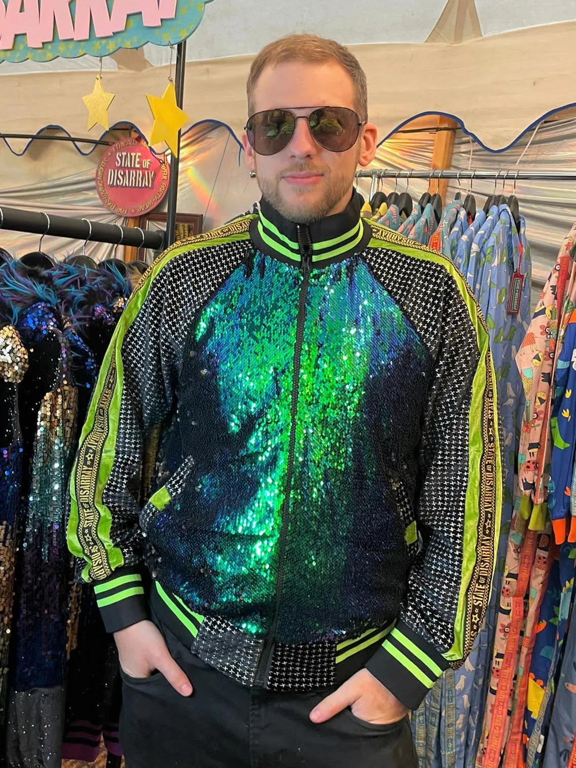 Viridian Vibes (Size S Only) | Deluxe Disarray Bomber Jacket | Unisex
