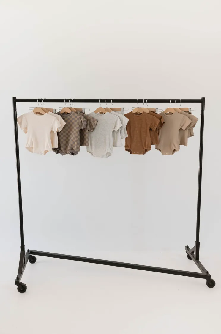 Waffle Knit Bubble Romper | Dark Taupe