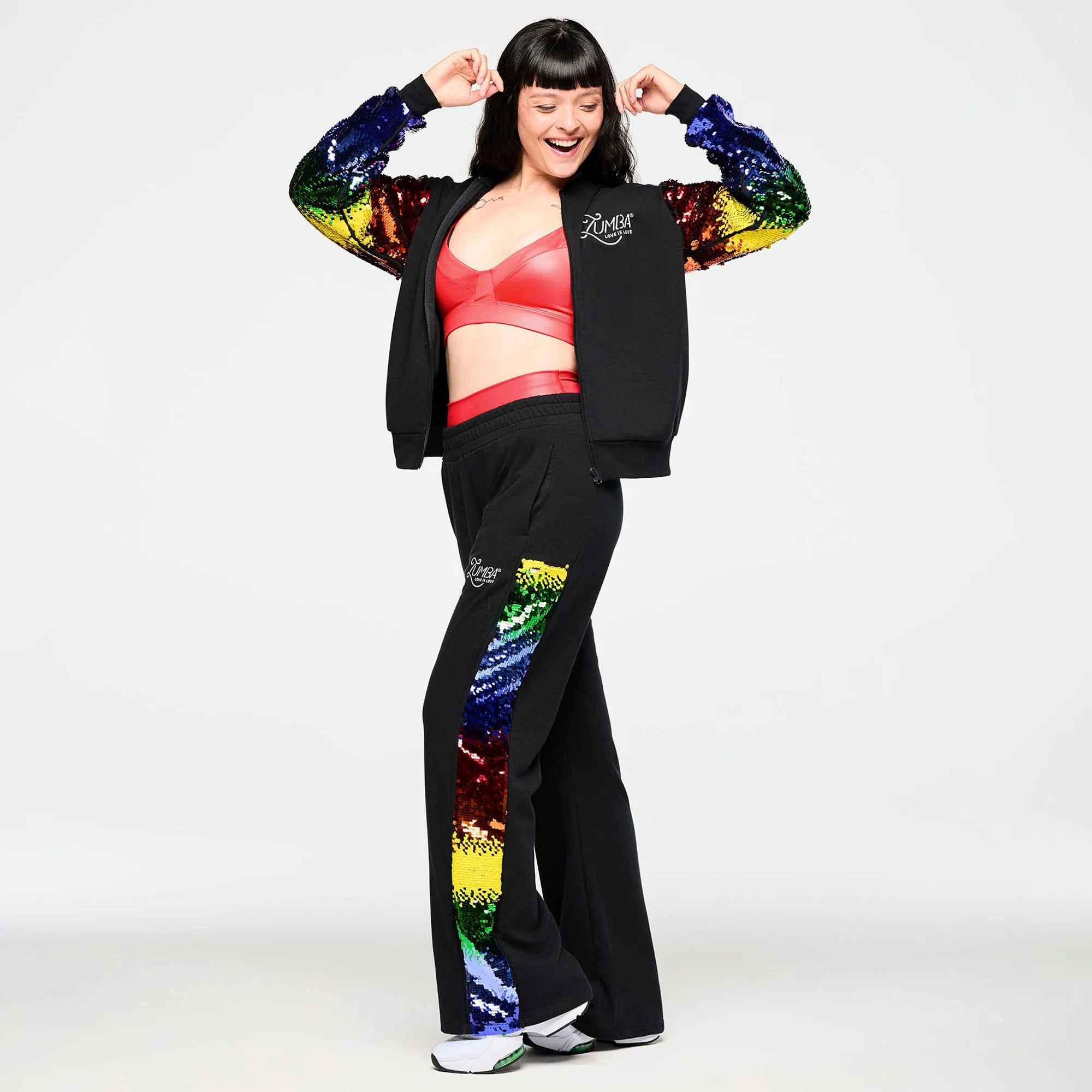 Zumba Bomber Jacket With Sequin Sleeves  PRIDE 2025