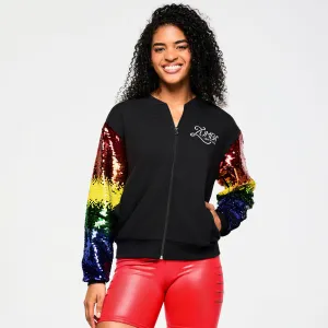 Zumba Bomber Jacket With Sequin Sleeves  PRIDE 2025