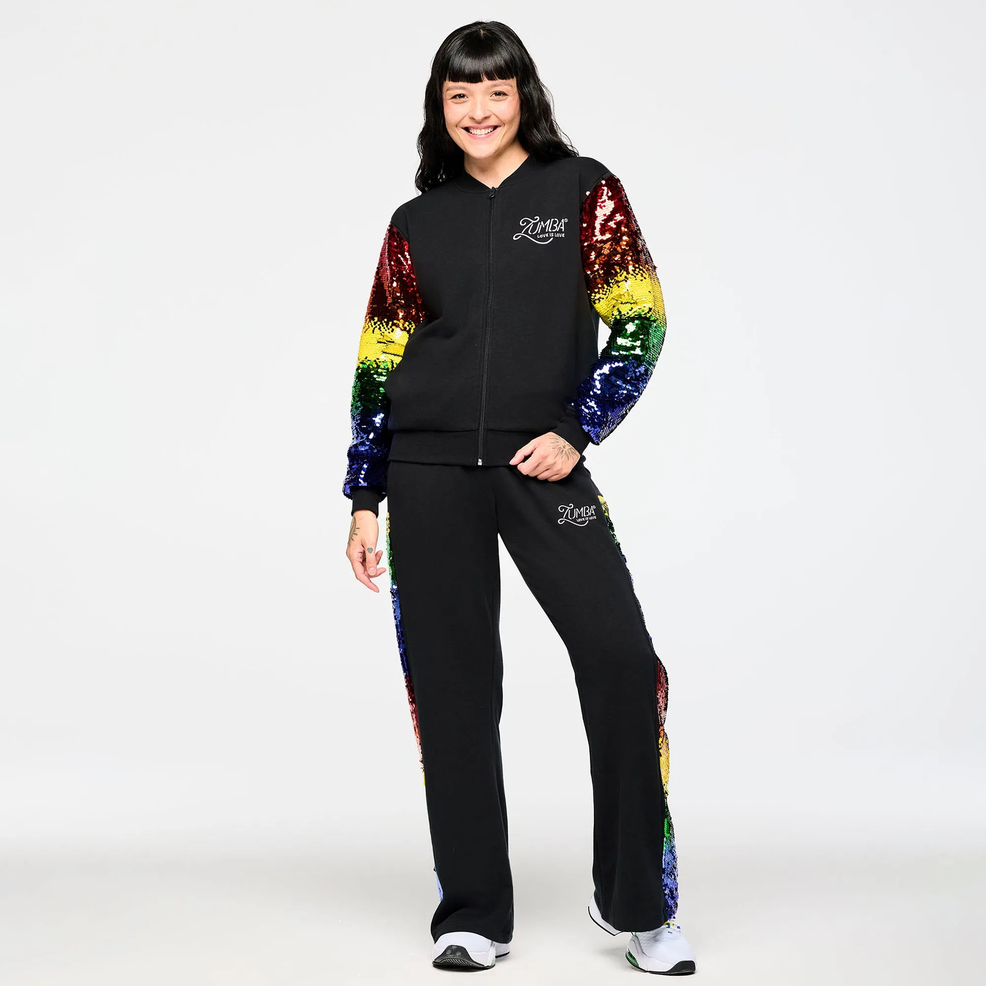 Zumba Bomber Jacket With Sequin Sleeves  PRIDE 2025