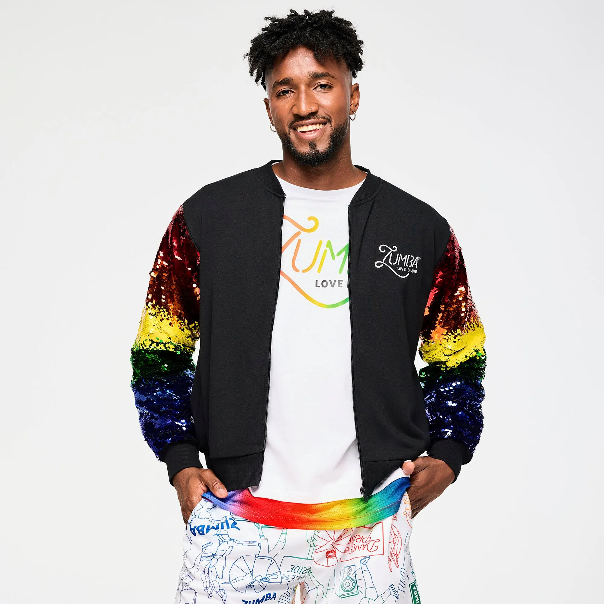 Zumba Bomber Jacket With Sequin Sleeves  PRIDE 2025
